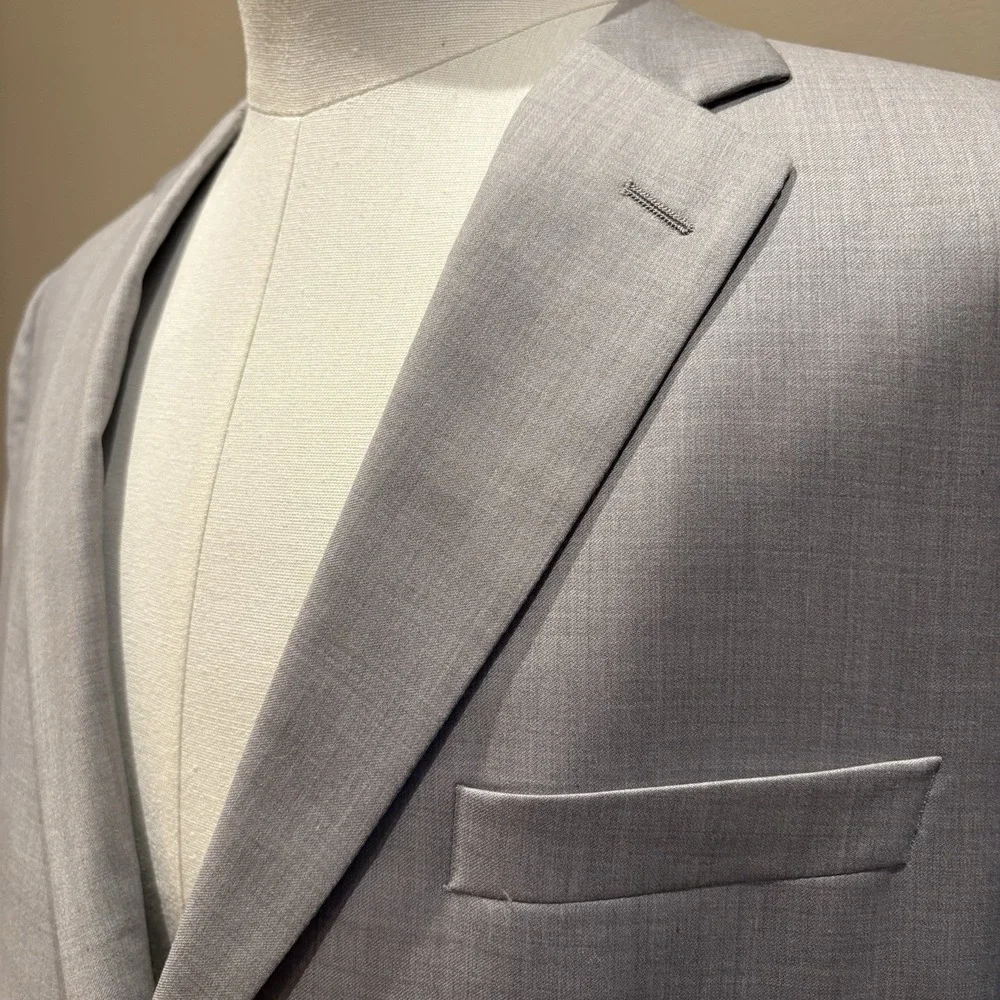 Loro Piana Blazer 44R Light Gray Super 120'S Wool Canada Saks Fith Ave Jacket